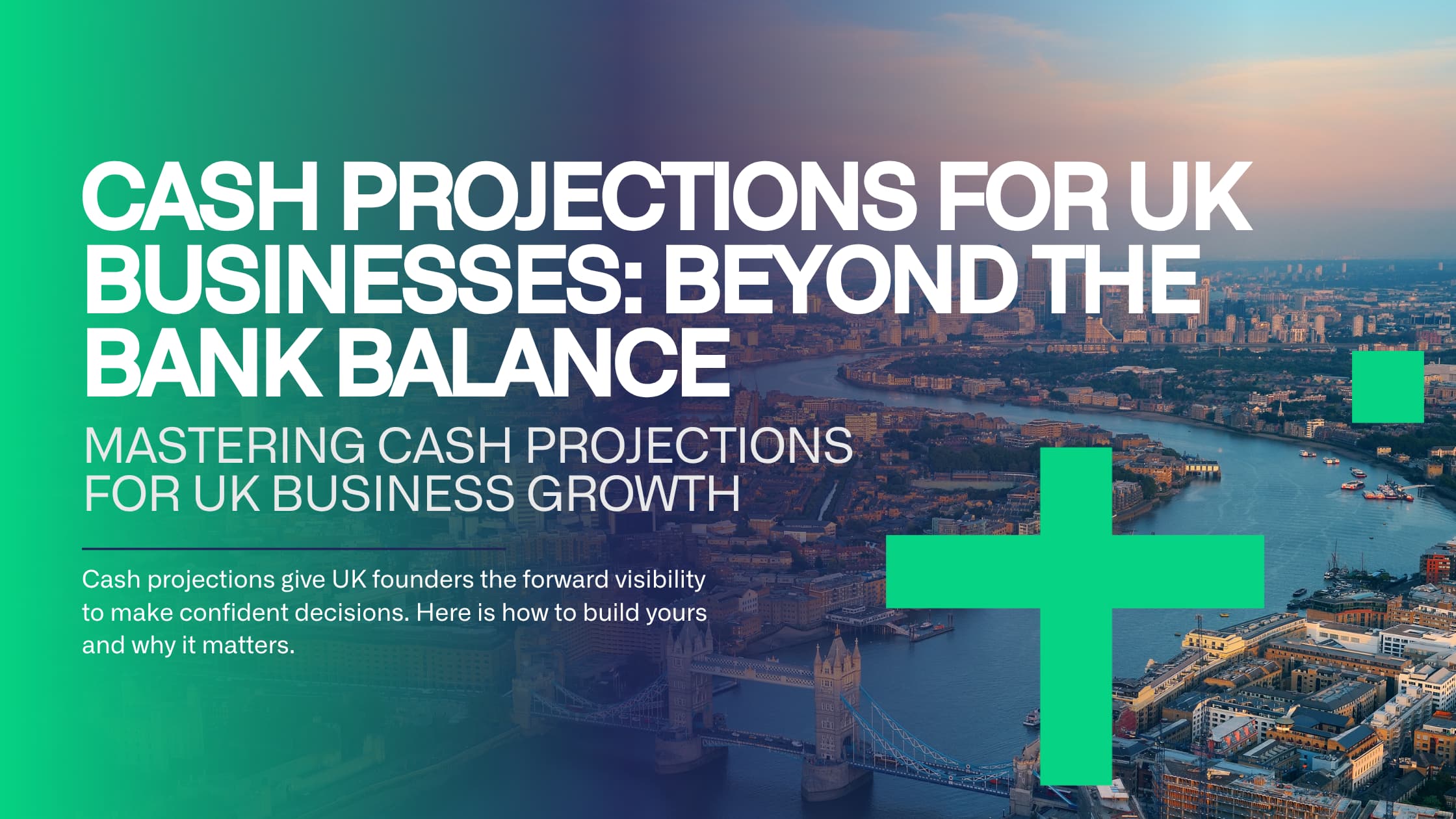 UK founder reviewing cash projections and cash flow forecast with a fractional finance team