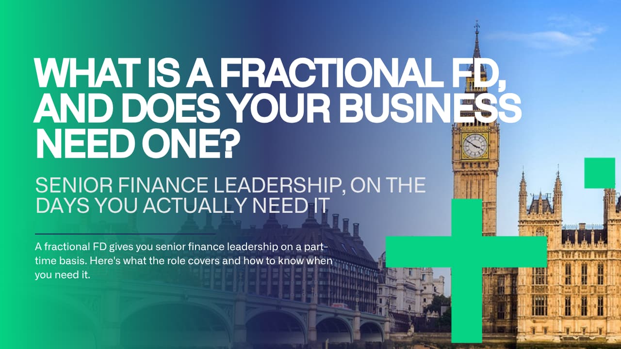 Fractional FD presenting monthly numbers to a growing UK business's leadership team